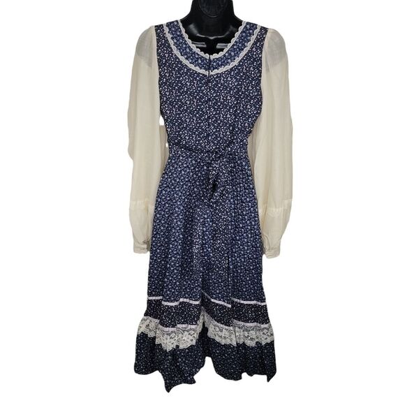 Gunne Sax by Jessica floral dress prairie vintage size 7 - Picture 3 of 14
